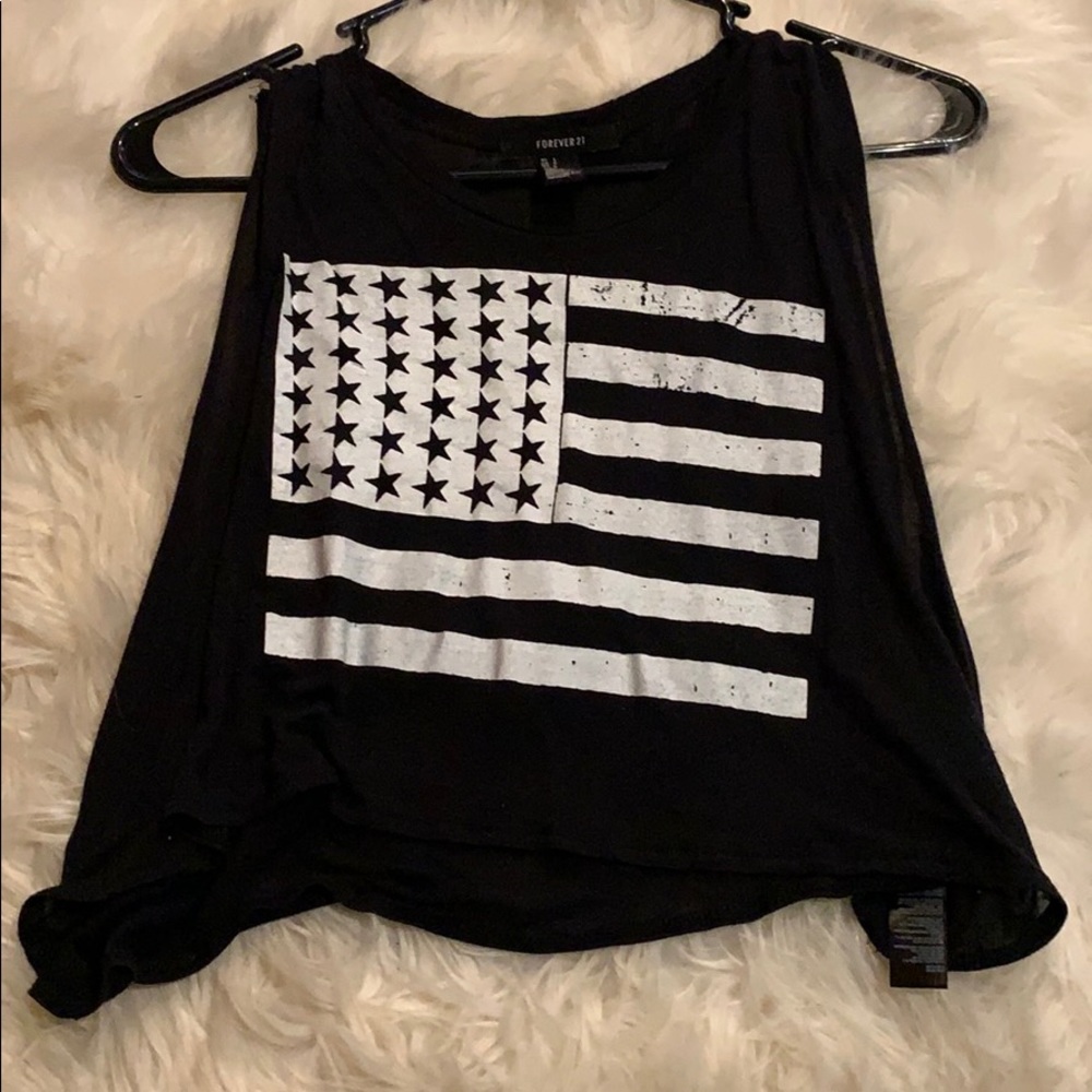 Forever 21 American flag crop top